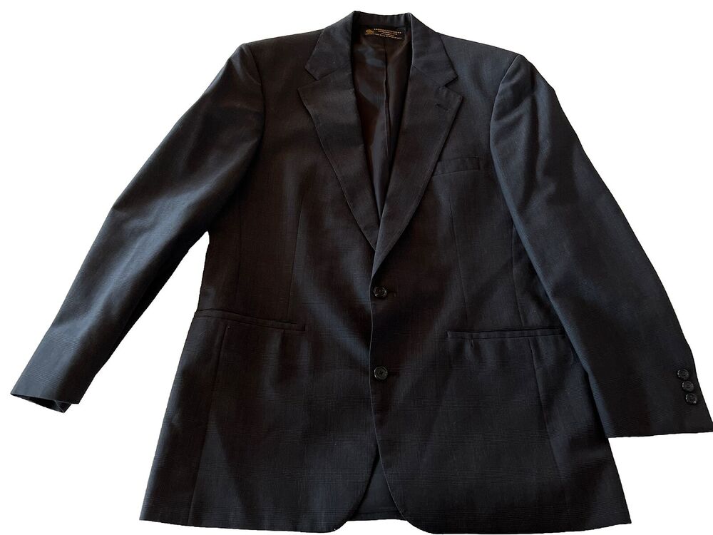 BROOKS BROTHERS Menβs 42L Dark Gray Wool Long Sleeve Button Suit Jacket Blazer